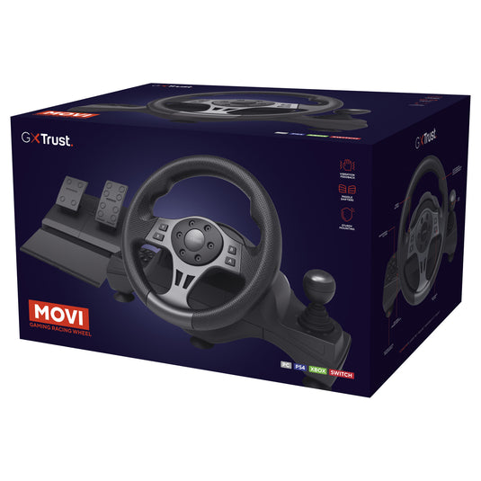 Trust gxt 289 movi racestuur stuur (zwart, pc, xbox series x s, switch, playstation 4)