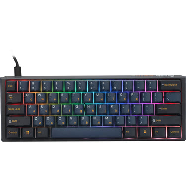 Ducky one 3 pro mini rgb mechanisch gaming toetsenbord (zwart, us lay-out (qwerty), cherry mx2a speed silver, 60%, rgb led, double-shot pbt, quack mechanics, hot swap)