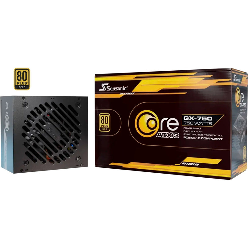 Load image into Gallery viewer, Seasonic core gx-750-v2 atx3.1 modulaire 750 watt voeding (zwart, 1x 12v-2x6, 2x pcie)
