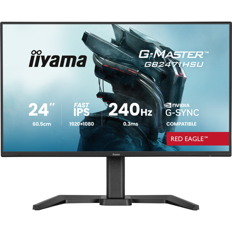 Load image into Gallery viewer, Iiyama g-master red eagle gb2471hsu-b1 23.8 gaming monitor (zwart, 2x hdmi, displayport, usb-a, usb-c, 240 hz)
