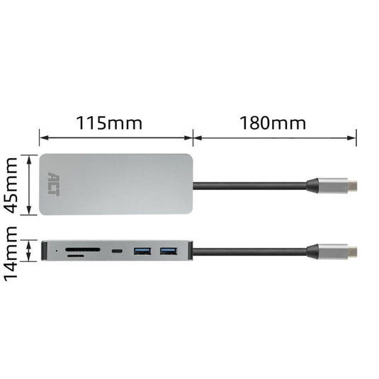 Act connectivity usb-c 4k docking station (aluminium, usb-c, hdmi, lan)