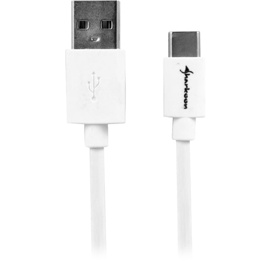 Sharkoon usb-a 2.0 - usb-c kabel (wit, 1,5 meter)