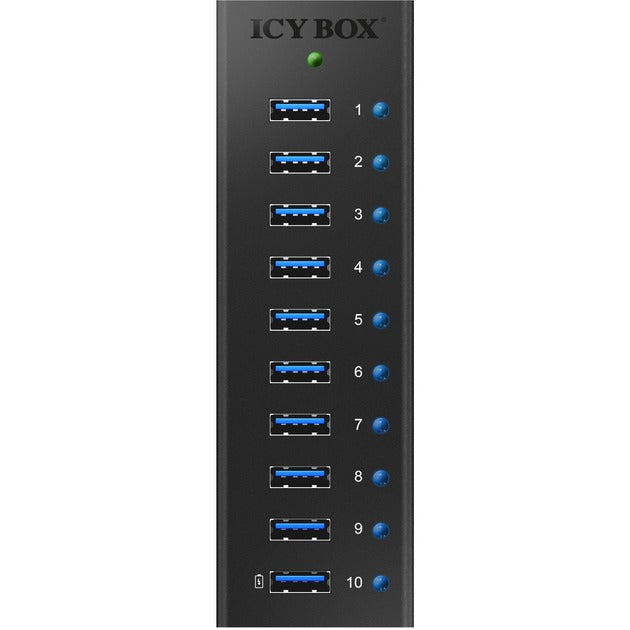 Load image into Gallery viewer, Icy box ib-ac6110 usb-hub (zwart, 10x usb 3.0 poorten)
