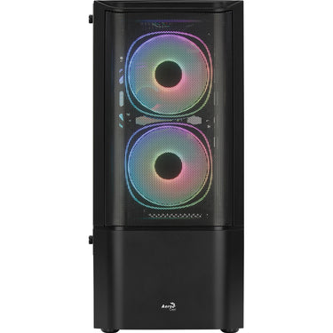 Aerocool quantum mesh v3 midi tower behuizing (zwart grijs | 3x usb-a | rgb | window)