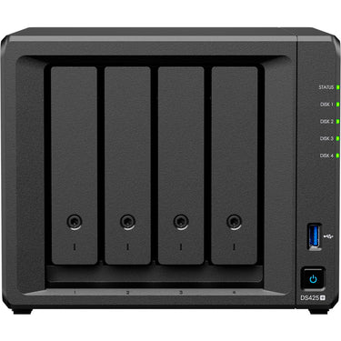 Synology diskstation ds425+ nas (zwart, 2x lan, 2x usb-a 3.2 (5 gbit s))
