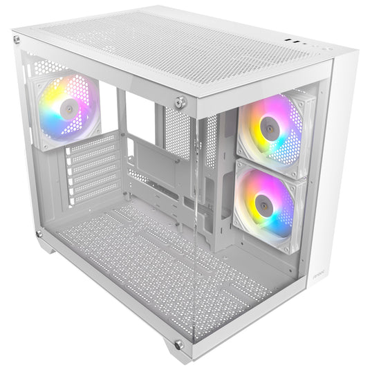 Antec cx800 argb midi tower behuizing (wit | 2x usb-a | tempered glass)