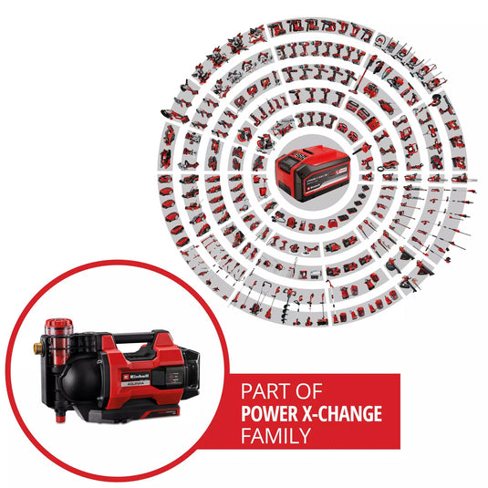 Einhell aquinna accu automatische tuinpomp (rood zwart, accu en oplader niet inbegrepen, power x-change)