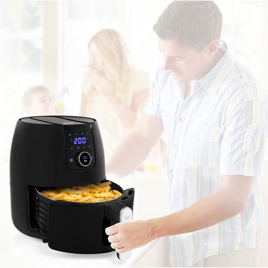 Princess 182025 aerofryer xxl heteluchtfriteuse (zwart zilver, 4,5 liter)