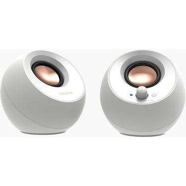 Creative pebble v3 pc-luidspreker (wit, bluetooth, usb-c, aux)