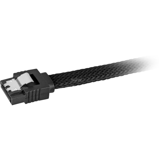 Sharkoon sata iii 90° sleeve kabel (zwart, 0,3 meter)