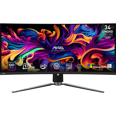 Msi mag 341cqp qd-oled 34 curved ultrawide gaming monitor (zwart, 2x hdmi, displayport, 2x usb-a, usb-b, usb-c, 175 hz)