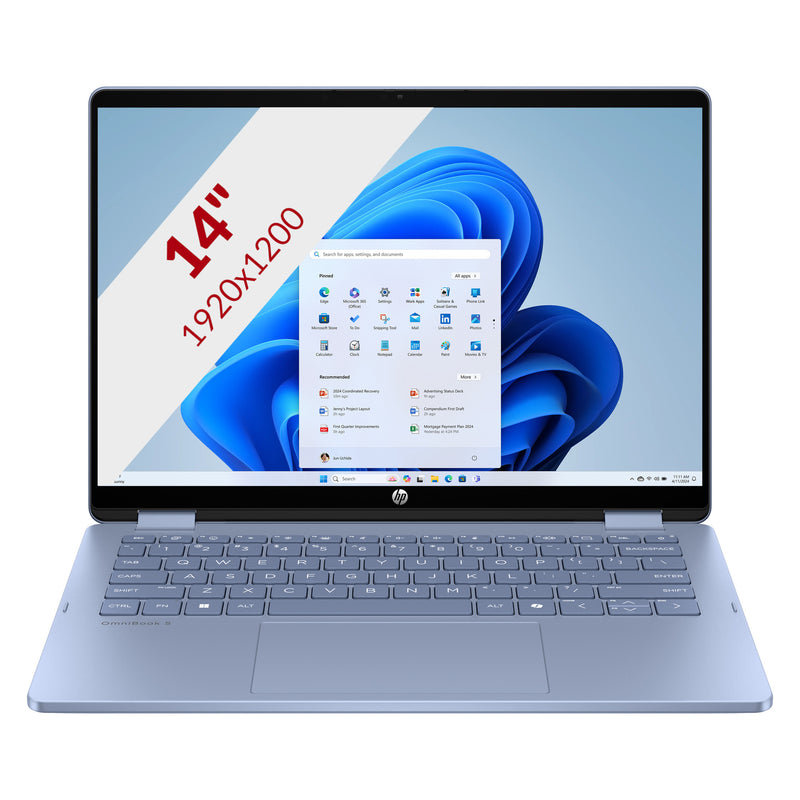Load image into Gallery viewer, Hp omnibook 5 flip 2-in-1 14-fp0251ndx 14 laptop (blauw | core 5 120u | intel graphics | 8 gb | 512 gb ssd | touch)
