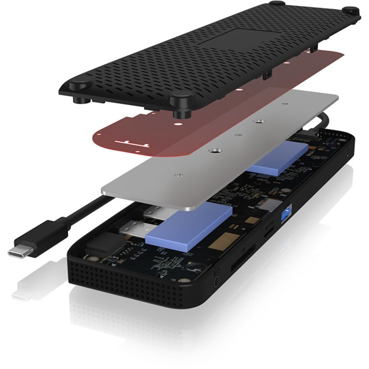 Load image into Gallery viewer, Icy box ib-dk2116-c 11-in-1 mobile dockingstation with triple video output (zwart, hdmi, displayport, lan, usb type-c)
