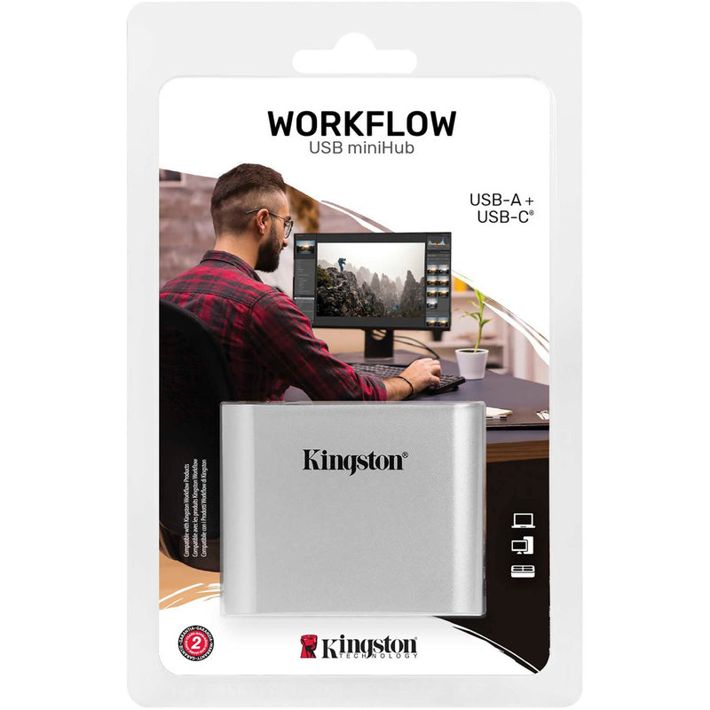 Load image into Gallery viewer, Kingston workflow usb minihub dockingstation (zilver zwart, usb-c, usb-a)
