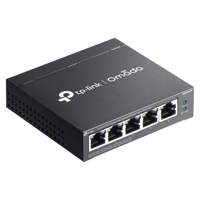 Load image into Gallery viewer, Tp-link omada es205gp switch (zwart, 4x poe+)

