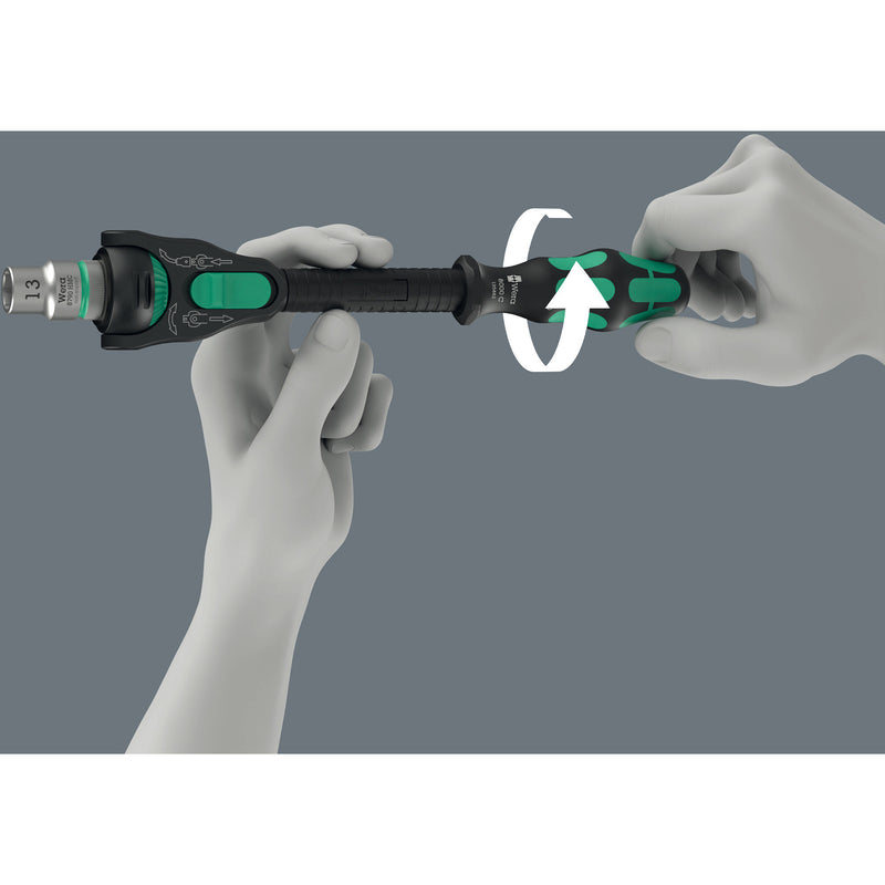 Load image into Gallery viewer, Wera 8000 c black edition zyklop speed ratel met 1 2 aandrijving (zwart groen)
