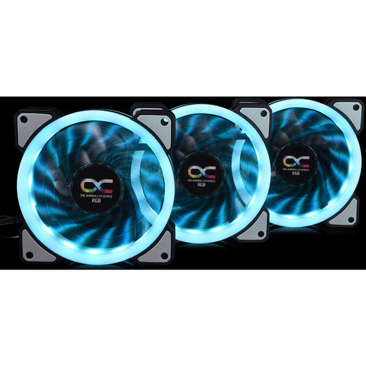 Alphacool eiszyklon aurora lux digital rgb case fans (3 stuks, 120 x 120 x 25 mm, 3-pins fan-connector)