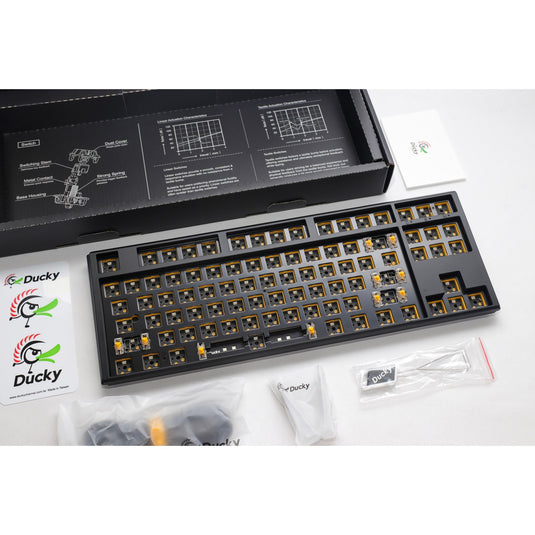 Ducky one 3 tkl ansi layout barebone, toetsenbord (zwart zwart, us lay-out, tkl, rgb leds, hot swap, barebone)