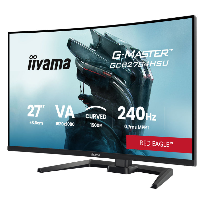 Load image into Gallery viewer, Iiyama g-master red eagle gcb2784hsu-b1 27 curved gaming monitor (zwart, 2x hdmi, 1x displayport, usb, audio, amd free-sync, 240 hz)
