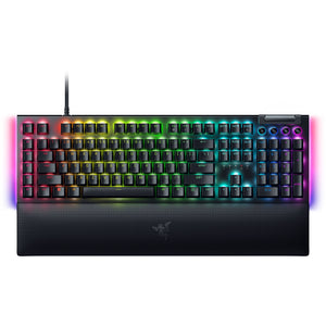 Razer blackwidow v4 rgb mechanisch gaming toetsenbord (zwart, us lay-out (qwerty), yellow, 100%)