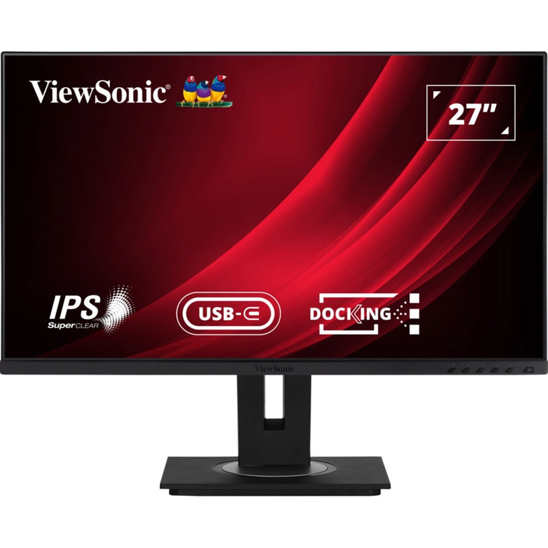 Load image into Gallery viewer, Viewsonic vg2756-4k docking monitor 27 (zwart (mat), 1x hdmi, 1x displayport, usb-c, usb-a, usb-b, sound)
