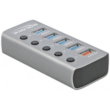 Delock 4-port usb 3.2 gen 1 usb-hub (grijs)