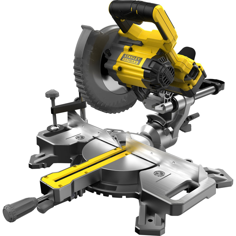 Load image into Gallery viewer, Stanley fatmax v20 18v 4.0ah 190 mm afkort- en verstekzaag (geel zwart, accu (18v, 4.0ah) en oplader (2a) inbegrepen)
