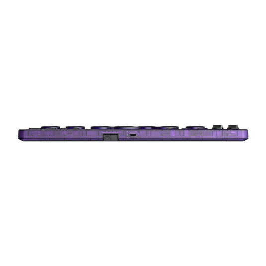 8bitdo arcade controller - transparent purple signature edition (paars transparant, 2.4 ghz bluetooth usb, nintendo switch 1 + 2, pc)