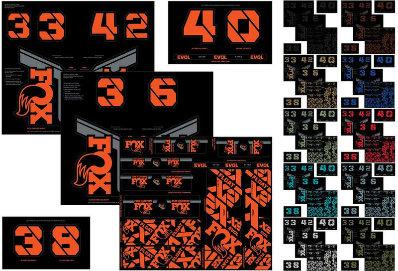 Load image into Gallery viewer, Fox racing shox custom fork and shox kit 2021 sticker set
