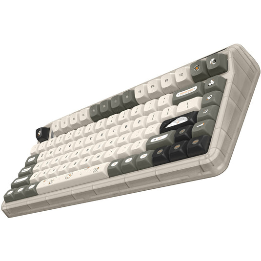 Iqunix og80 hitchhiker wireless mechanical keyboard, gaming toetsenbord (grijs wit, us lay-out, cherry mx silent red, rgb leds, 80% (tkl), hot-swappable, pbt, 2.4ghz | bluetooth 5.1 | usb-c)