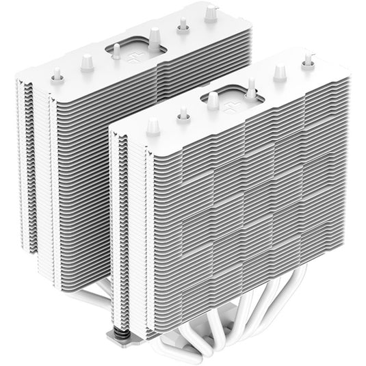 Deepcool ag620 wh argb cpu-koeler (wit, 4-pin pwm, rgb led)
