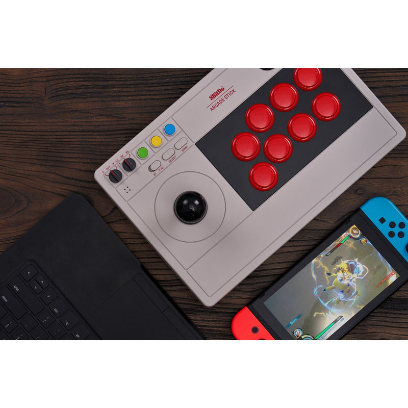 Load image into Gallery viewer, 8bitdo arcade stick joystick (grijs, switch 1, switch 2, pc, bluetooth 2.4g usb-c)
