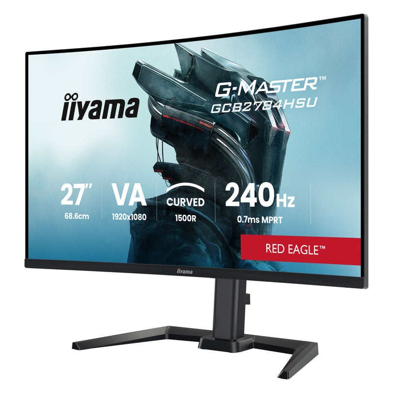 Load image into Gallery viewer, Iiyama g-master red eagle gcb2784hsu-b1 27 curved gaming monitor (zwart, 2x hdmi, 1x displayport, usb, audio, amd free-sync, 240 hz)
