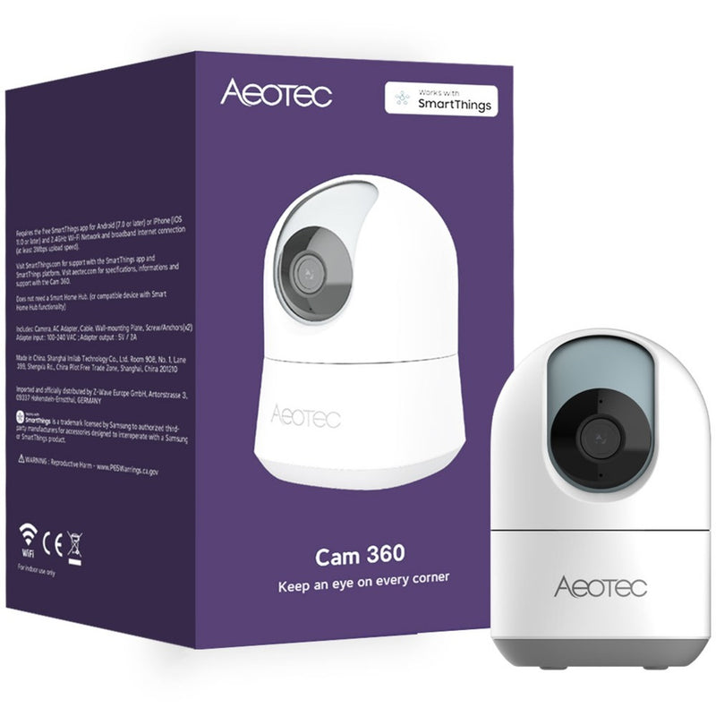 Load image into Gallery viewer, Aeotec cam 360 beveiligingscamera (wit)
