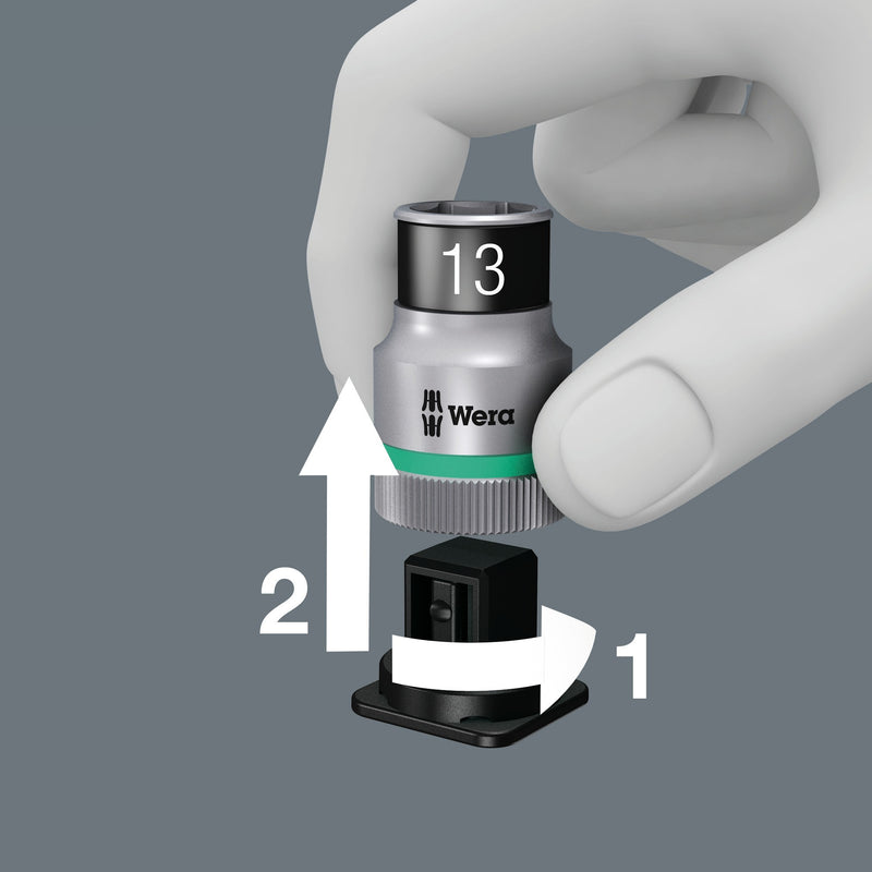Load image into Gallery viewer, Wera 8100 sc 7 zyklop metal-ratelset met doorsteekvierkant 1 2 aandrijving gereedschapsset ( 28-delig )
