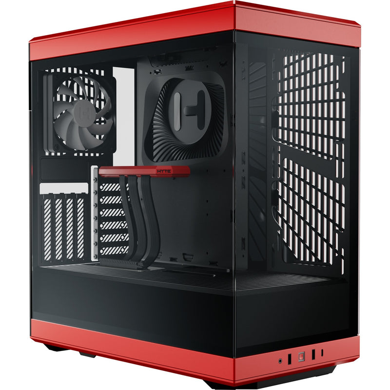 Load image into Gallery viewer, Hyte y40 midi tower behuizing (rood zwart | 2x usb-a | 1x usb-c | tempered glass)
