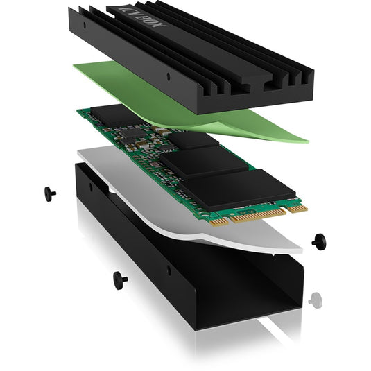 Icy box ib-m2hs-ps5 heatsink (zwart, m.2 ssd koellichaam voor playstation 5)