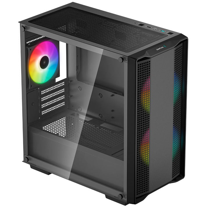 Load image into Gallery viewer, Deepcool cc360 argb mini tower behuizing (zwart | 2x usb-a | rgb | window)
