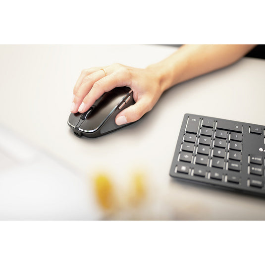 Cherry dw 9500 slim, desktopset (zwart zilver, eu lay-out (qwerty), scissor switches, 3.000 dpi, 2.4 ghz bluetooth 4.2)