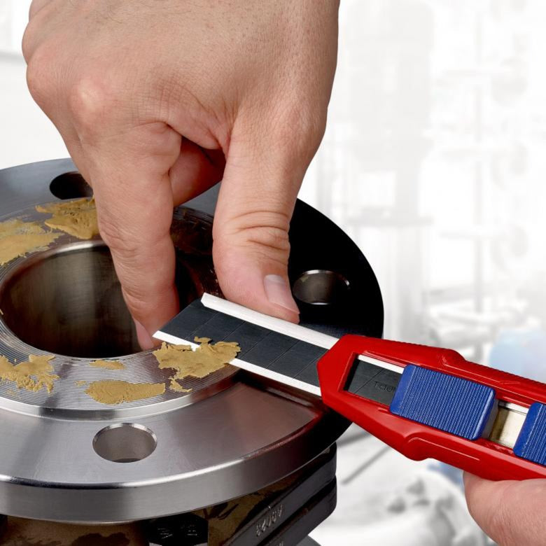 Load image into Gallery viewer, Knipex cutix universele mes stanleymes (rood blauw, incl. 2 mesbladen)

