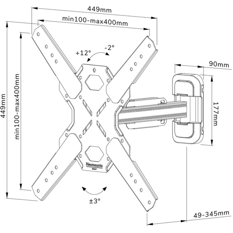 Load image into Gallery viewer, Neomounts wl40s-840bl14 select tv wandsteun standaard (zwart)
