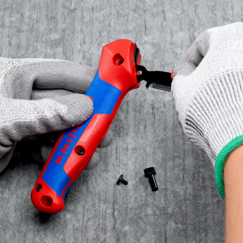 Load image into Gallery viewer, Knipex kabelmes, met glijschoen (rood blauw)
