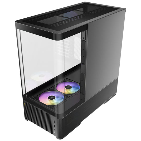 Antec c6 curve argb midi tower behuizing (zwart | 2x usb-a | 1x usb-c | tempered glass)