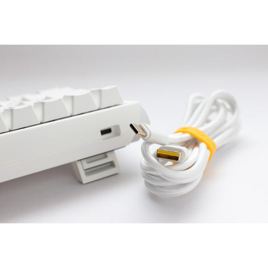 Ducky one 3 classic pure white mini, toetsenbord (wit, us lay-out, cherry mx red, rgb led, double-shot pbt, hot-swappable, quack mechanics, 60%)