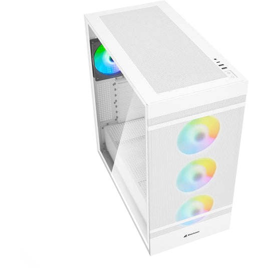Sharkoon rebel c50 white rgb midi tower behuizing (wit | 2x usb-a | 1x usb-c | rgb | tempered glass)