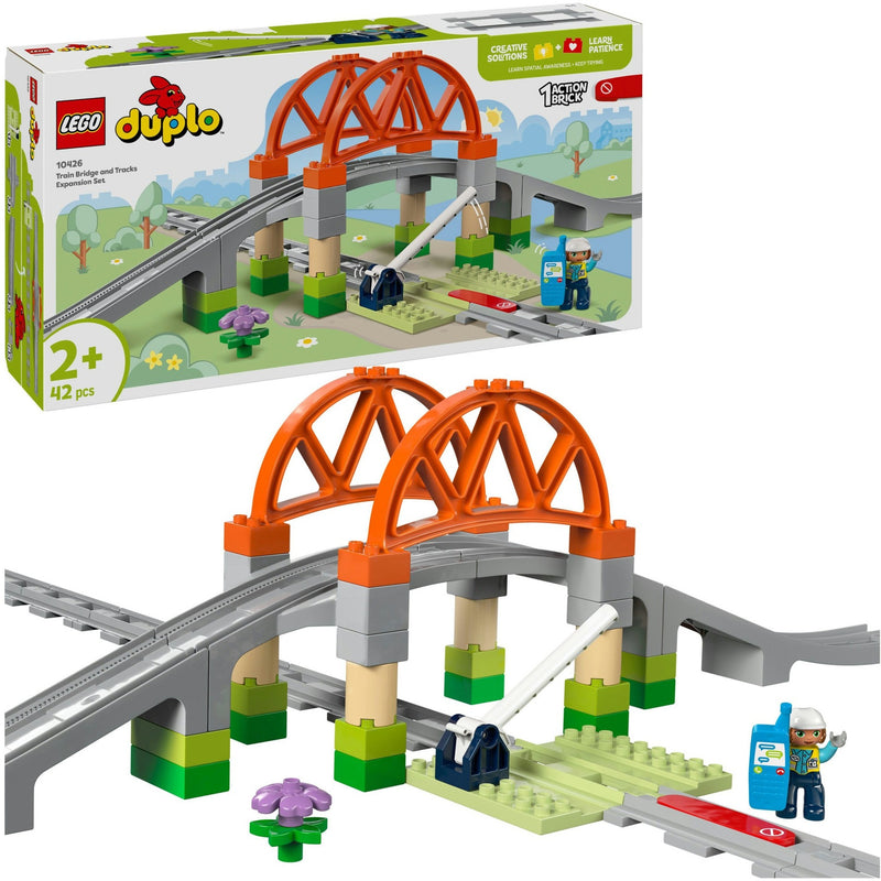 Load image into Gallery viewer, Lego duplo town 10426 treinbrug en rails uitbreidingsset
