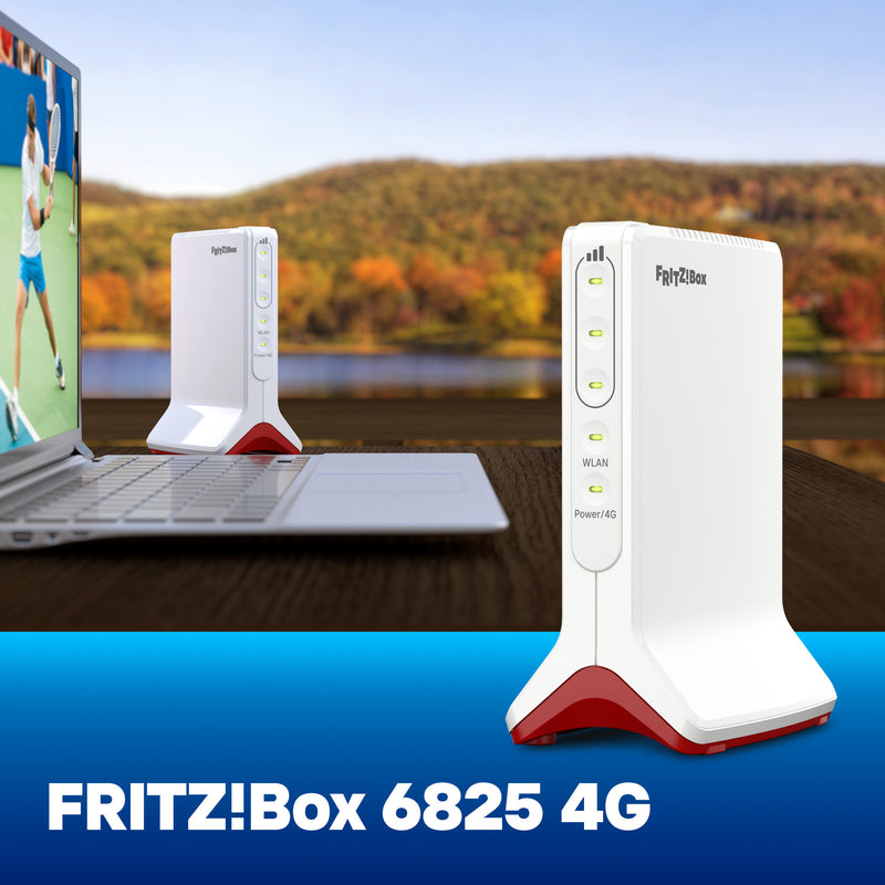 Load image into Gallery viewer, Fritz! box 6825 4g edition international wlan lte router (wit rood, mesh wi-fi, 4g 3g)
