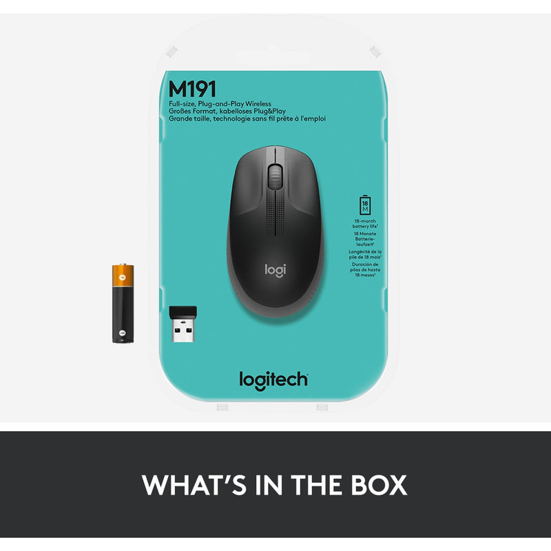 Load image into Gallery viewer, Logitech m190 full-size wireless mouse (zwart, 1000 dpi)
