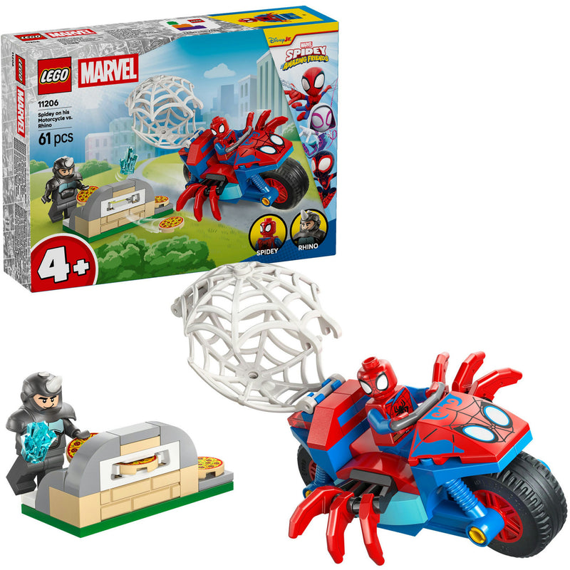 Load image into Gallery viewer, Lego marvel - spidey op zijn motor vs. rhino constructiespeelgoed (11206)
