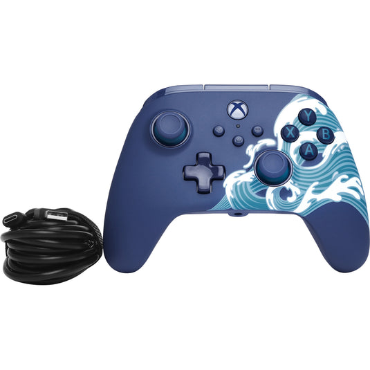 Powera advantage controller met kabel voor de xbox series x|s - watergolf (azuurblauw, xbox series x|s, xbox one, pc)